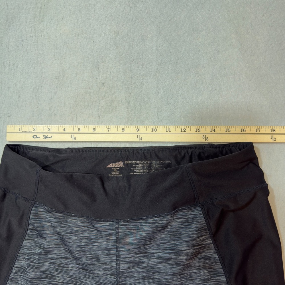 Avia Womens XL Black Gray Space Dye Activewear Cropped Leggings‎ RA476361 - Picture 6 of 9